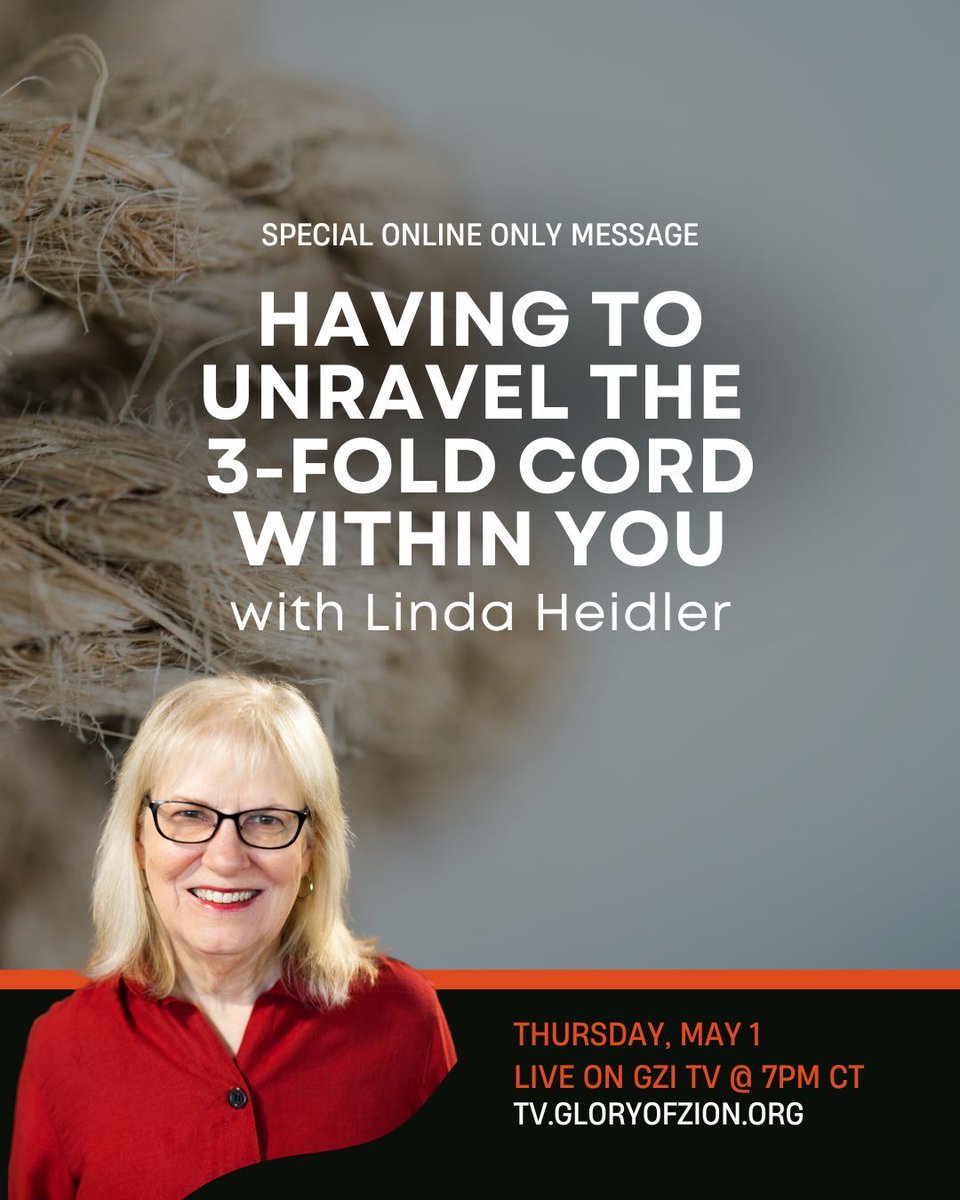 gziofficial's tweet photo. Yeshua came to destroy the works of the devil.  As we embrace His resurrection, we are empowered to unravel what has been threaded together to hold us captive. Tonight, Linda Heidler will be sharing a testimony of unraveling a 3-fold cord -  https://t.co/6Q2qGlPNk5 https://t.co/9b0Pv9vFSO