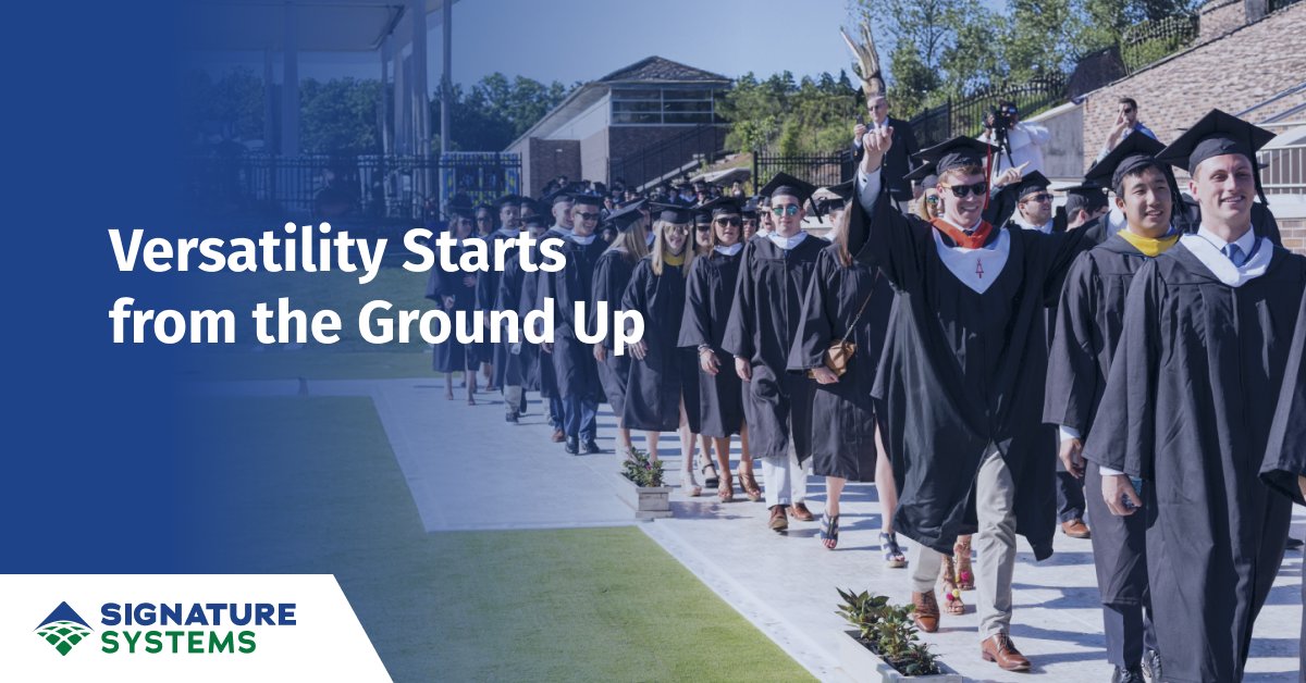 SignatureSystem's tweet image. 🎓 From touchdowns to tassels—your venue does it all.
Signature Systems’ turf protection ensures your field is graduation-ready, even under the weight of staging, seating, and thousands of proud steps. hubs.li/Q03ksWZR0

#CommencementSeason #TurfProtection #EventSolutions