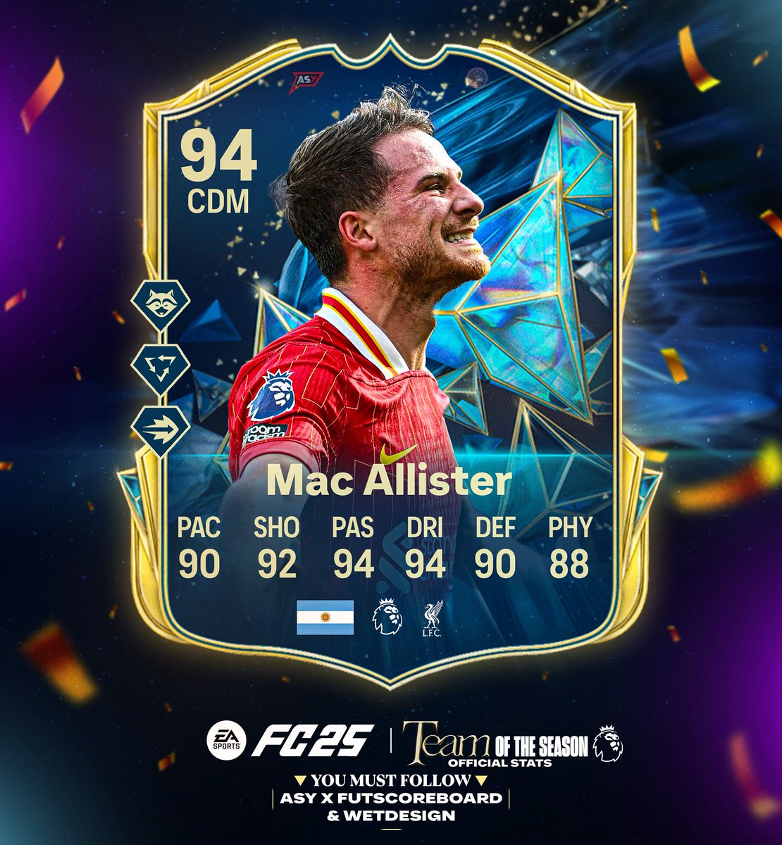 🚨 MAC ALLISTER 🇦🇷 TOTS OFFICIAL CARD🚨

OFFICIAL STATS ✅
OFFICIAL PS+ ✅