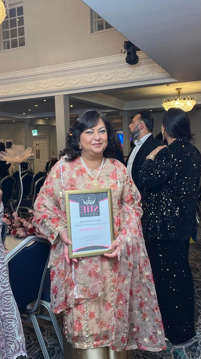 sbba9's tweet photo. Delighted to have won the Highly Commended award for Outstanding Woman In Media at the @SHEAwards thank for this amazing recognition!  

#Sheawards #Awards #Media #winner https://t.co/yEbQUYyPNY