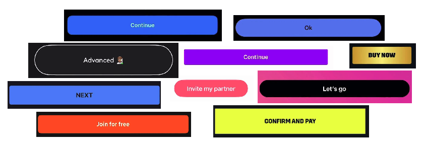 arthurdoesml's tweet photo. Day 2: Buttons

 UI buttons across the board:

* Full-width, rounded
* High contrast vs. the background
* Short CTAs like “Continue” or “Buy Now”

Have you noticed any of these?

#UX #UXDesign https://t.co/ZNv90Co4V3
