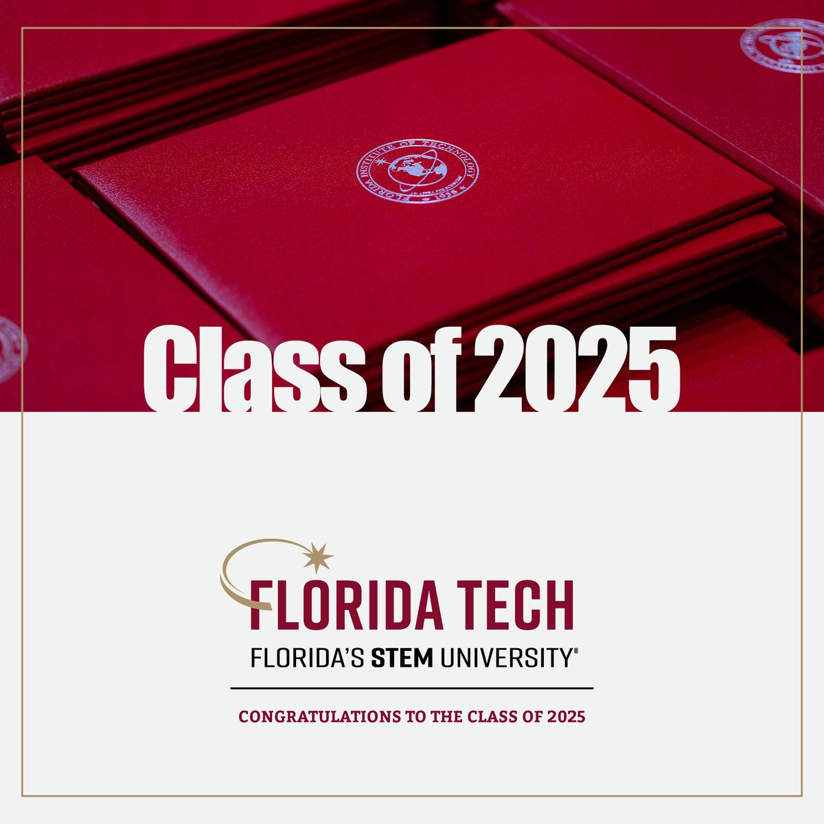 FloridaTech's tweet image. Congrats, Class of 2025! Spring commencement is almost here! Start celebrating on social media using any of these graphics, and tag us in your posts using @floridatech or #FloridaTechGrad.

View the full collection and download, at: link.us-1.lytho.us/b/174594973545…