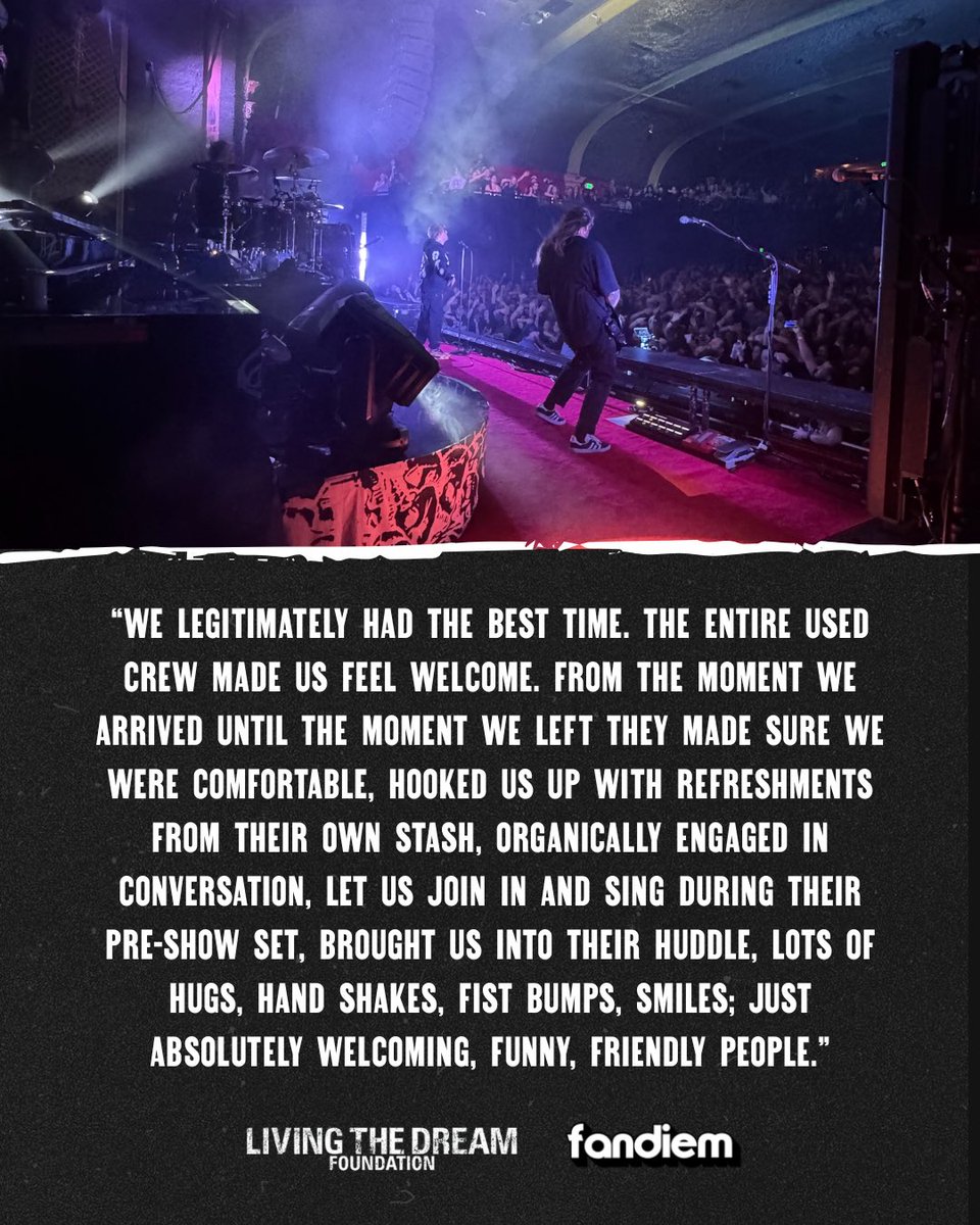 Fandiem (@winwithfandiem) on Twitter photo Meet our “Win a Trip To Hang With <a href="/WeAreTheUsed/">The Used</a> in Denver for Their 25th Anniversary Show” winner, Aimee G!
Aimee + guest got to enjoy round trip travel & a hotel stay in Denver, VIP tickets to see The Used on their 25 Year Anniversary Tour, a pre-show hang and band huddle with Meet our “Win a Trip To Hang With <a href="/WeAreTheUsed/">The Used</a> in Denver for Their 25th Anniversary Show” winner, Aimee G!
Aimee + guest got to enjoy round trip travel & a hotel stay in Denver, VIP tickets to see The Used on their 25 Year Anniversary Tour, a pre-show hang and band huddle with