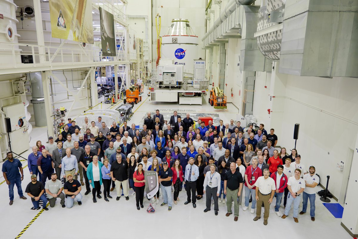 Orion Spacecraft (@nasa_orion) on Twitter photo Handing over the keys to Orion!
Lockheed Martin completed assembly of the Artemis II Orion spacecraft and handed the vehicle over to NASA Orion, which in turn transferred it to <a href="/NASAGroundSys/">NASA's Exploration Ground Systems</a> for processing.
Next, Orion will roll via transporter to <a href="/NASAKennedy/">NASA's Kennedy Space Center</a>'s MPPF for Handing over the keys to Orion!
Lockheed Martin completed assembly of the Artemis II Orion spacecraft and handed the vehicle over to NASA Orion, which in turn transferred it to <a href="/NASAGroundSys/">NASA's Exploration Ground Systems</a> for processing.
Next, Orion will roll via transporter to <a href="/NASAKennedy/">NASA's Kennedy Space Center</a>'s MPPF for