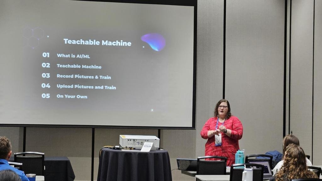 Kim Ingraham-Beck, tech teacher at GHS &amp; GEHS, presented “I'm Teaching CS, Now What?” at #NETA2025. She shared strategies for teaching CS under Nebraska’s new standards—practical tools, real talk, and resources for success. #BeGretnaGreat #ComputerScienceEd #EdTech