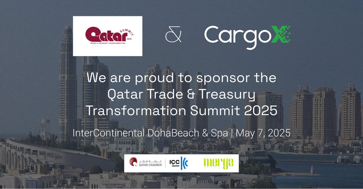 📍Join us at the Qatar TTT Summit 2025 on 7 May in Doha, where  CargoX CEO Bojan Čekrlić joins the 10:45am panel The Future of Trade Finance: Reaping the Rewards of Digital Transformation. Let's meet in Doha! 
#QatarTTTSummit2025 #CargoX #DigitalTrade #Blockchain #MLETR #DSI #ICC