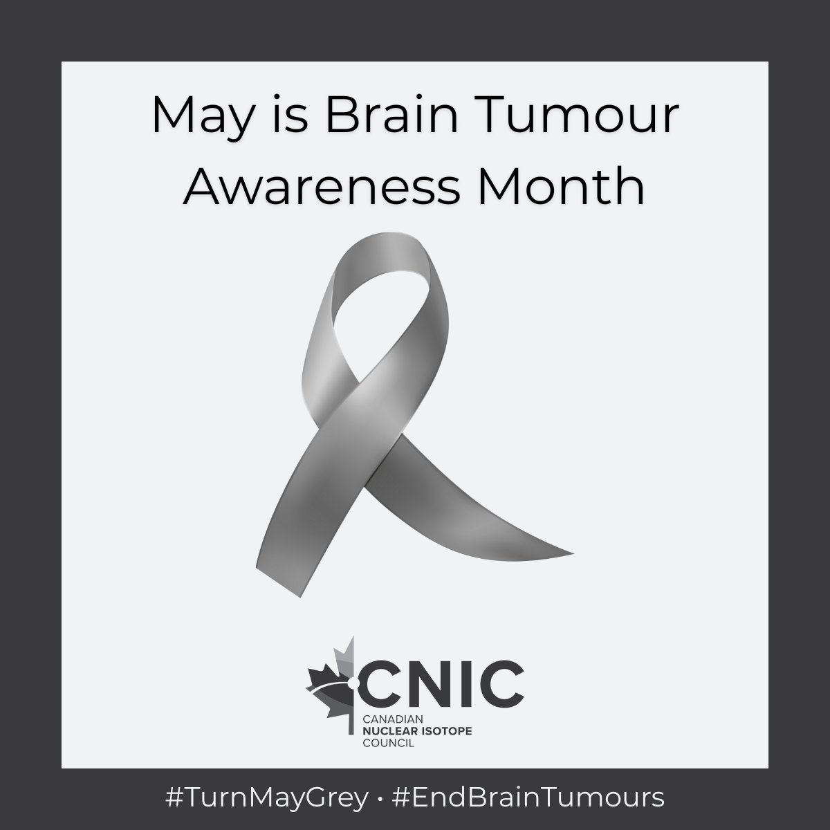 Canadian Nuclear Isotope Council (@isotopescanada) on Twitter photo We join our partners at <a href="/BrainTumourFdn/">Brain Tumour Fdn</a> in recognizing May as Brain Tumour Awareness Month in Canada.
On behalf of our members, the CNIC is committed to increasing awareness & advancing research to support patients and families impacted by brain tumours.
#TurnMayGrey We join our partners at <a href="/BrainTumourFdn/">Brain Tumour Fdn</a> in recognizing May as Brain Tumour Awareness Month in Canada.
On behalf of our members, the CNIC is committed to increasing awareness & advancing research to support patients and families impacted by brain tumours.
#TurnMayGrey