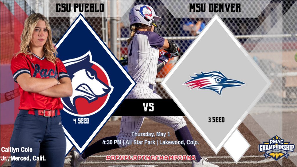CSU-Pueblo Softball (@csupsoftball) on Twitter photo π₯ GAME DAY
4-seed <a href="/CSUPsoftball/">CSU-Pueblo Softball</a> battles 3-seed MSU Denver in an elimination game at the <a href="/RMAC_SPORTS/">RMAC Sports</a> Tournament starting at 4:30 PM at All Star Park in Lakewood
LINKS: bit.ly/3HAj16Z
#DevelopingChampions #BackThePack #BeDifferent #Grit π₯ GAME DAY
4-seed <a href="/CSUPsoftball/">CSU-Pueblo Softball</a> battles 3-seed MSU Denver in an elimination game at the <a href="/RMAC_SPORTS/">RMAC Sports</a> Tournament starting at 4:30 PM at All Star Park in Lakewood
LINKS: bit.ly/3HAj16Z
#DevelopingChampions #BackThePack #BeDifferent #Grit