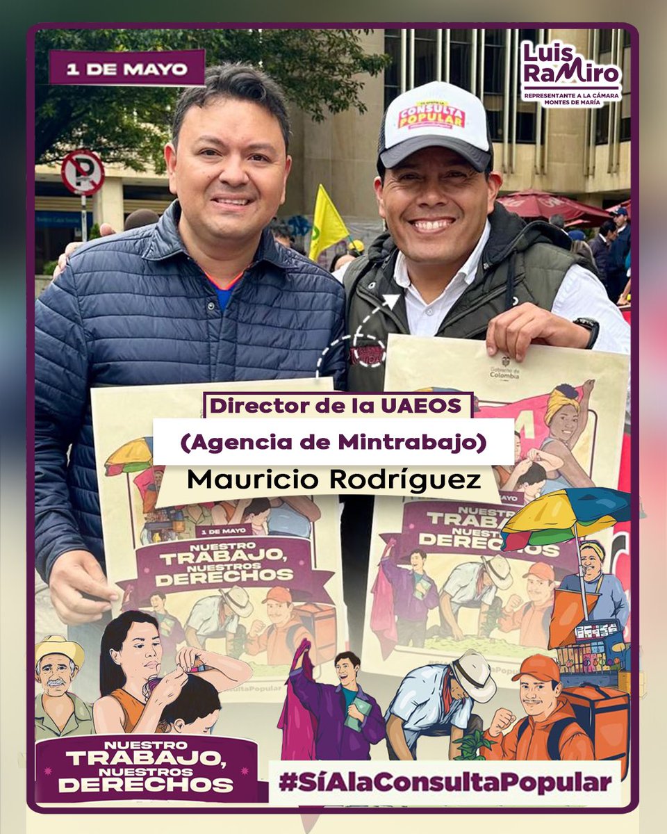 El #1deMayo caminamos en respaldo a la #ConsultaPopular 

<a href="/MintrabajoCol/">MinTrabajo</a> 
<a href="/AntonioSanguino/">Antonio Sanguino</a> 
<a href="/MinEnergiaCo/">Minenergía</a> 
<a href="/UsolidariaCo/">Unidad Solidaria</a>