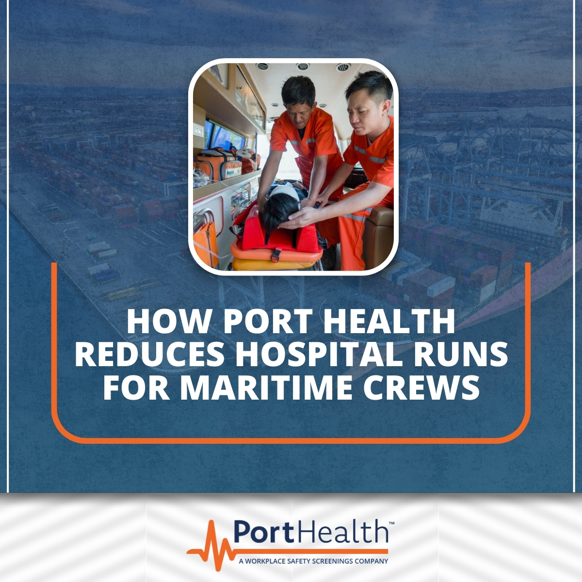 PortHealthUSA's tweet photo. Hospital runs can delay departures and cost thousands. Port Health brings medical care onboard, treating maritime crews dockside. From wound care to med delivery, we keep operations moving and crews healthy—no ER visit needed. Smart care, right at the port. #MaritimeHealth https://t.co/7oVbzyZSHt