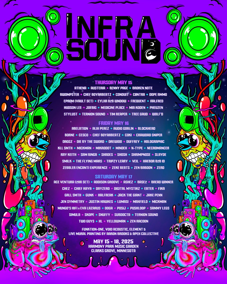 your daily lineup for Infrasound 2025!