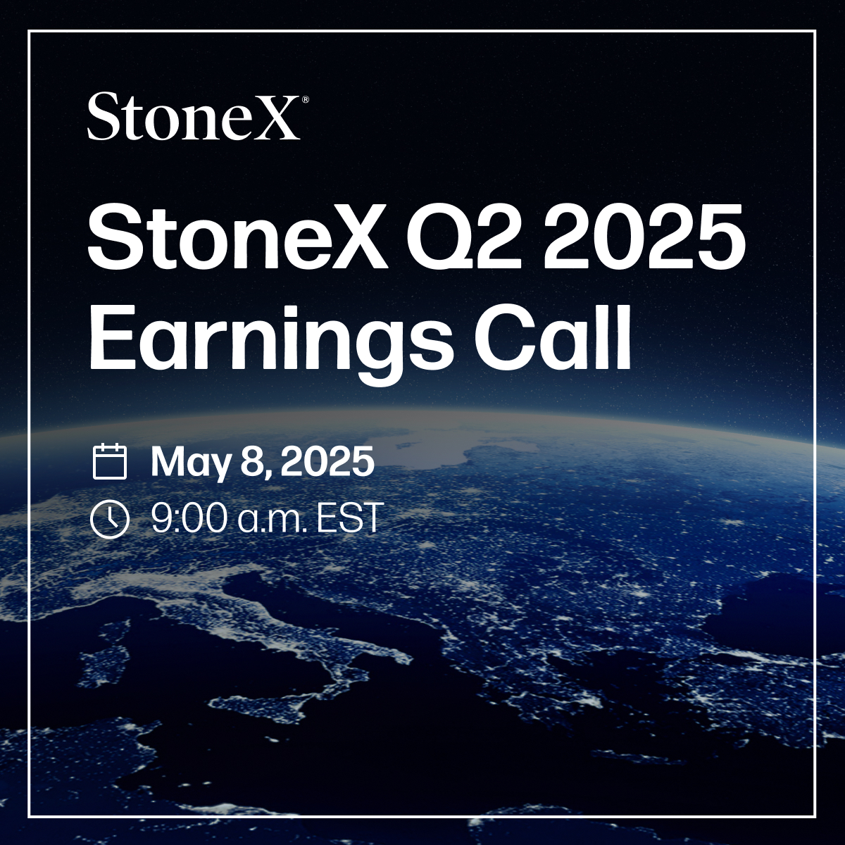 StoneX Group Inc. (NASDAQ:SNEX) announced that it will release its fiscal 2025 second quarter results after the market close on Wednesday, May 7, 2025. 

Management will host a conference call on Thursday, May 8, 2025 at 9:00 a.m. Eastern Time to review the Company’s fiscal