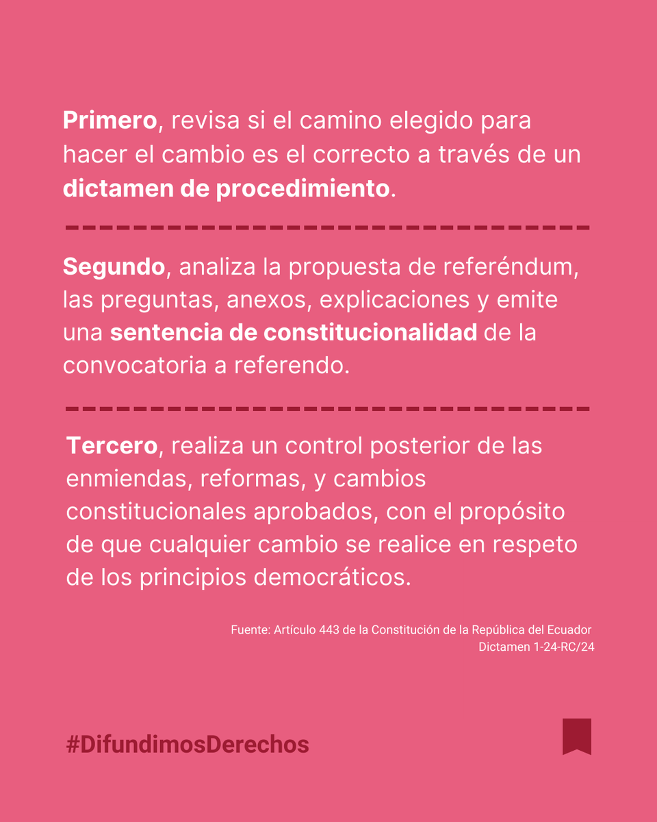 📌#ElCEDECTeExplica | ¿Es posible modificar la Constitución?

Sí, puede cambiarse, pero no de cualquier manera.

Existen 3 caminos, y todos requieren revisión de la <a href="/CorteConstEcu/">Corte Constitucional</a>.

Desde hoy te los contamos. Sigue nuestras redes y conoce los 3 caminos y sus condiciones.⬇️