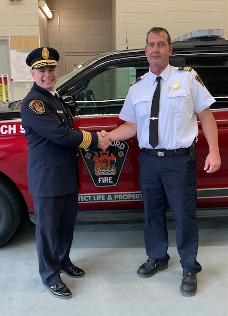 The Brantford Fire Department would like to congratulate Captain Jason Collard on his promotion to Platoon Chief, effective May 1, 2025. 

Thank you, Jason, for your ongoing commitment and service to the Brantford Fire Department.