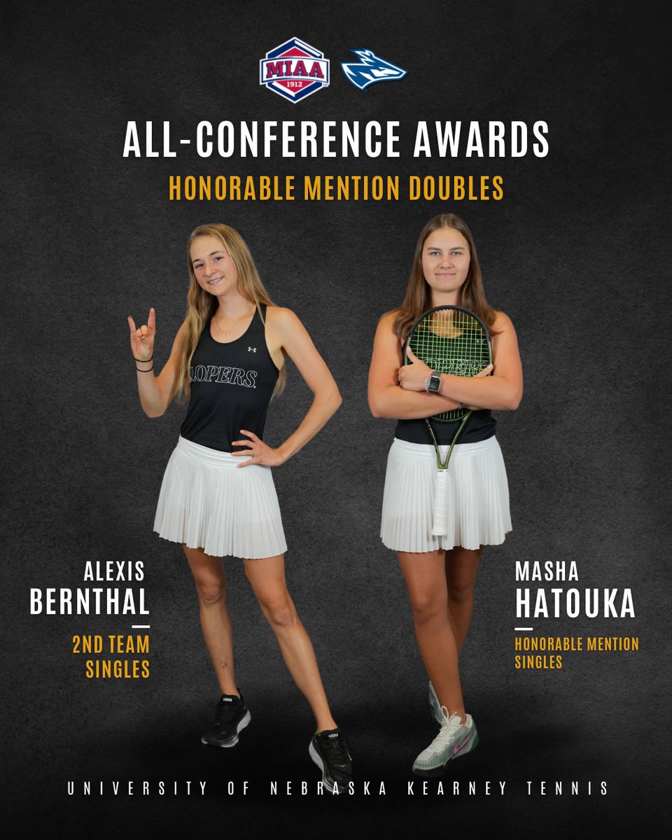 Congratulations to UNK Women’s Tennis for their all conference awards!!🤘

#GoLopers #LopesUp