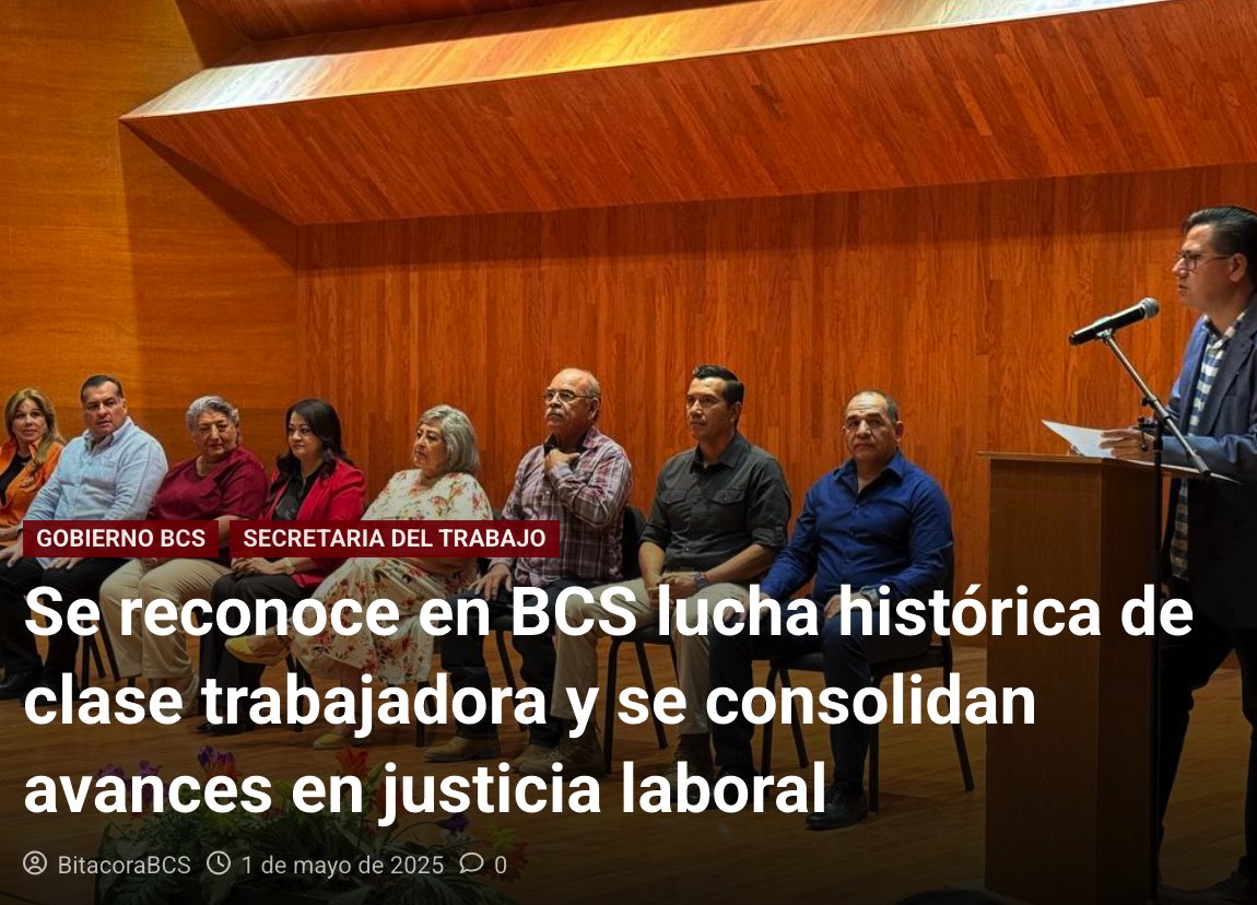 En representación del <a href="/VictorCastroCos/">Víctor Castro</a> el secretario general del <a href="/GobBCS/">Gobierno de BCS</a> Saúl González Núñez encabezó el acto oficial del #DíadelTrabajo. Destacó que en los gobiernos de transformación de ha duplicado el salario mínimo y creado más empleo. 
Más información: