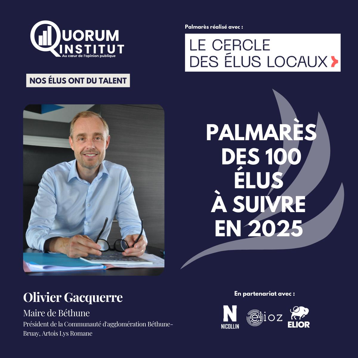 Merci au Cercle des Élus Locaux et à l'institut Quorum pour cette distinction qui m'honore. Je la partage évidemment avec mes collègues et les équipes qui m'accompagnent !