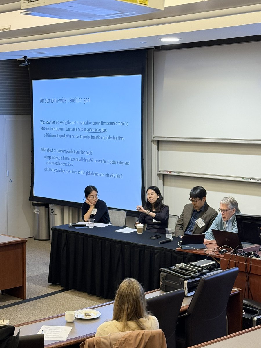 MFRProgram's tweet image. We have an exciting panel session on climate with speakers @UncertainLars (UChicago), @sewonhur (FRB Dallas), Kelly Shue (Yale), and moderator Yueran Ma (Booth). Many thanks to our audience for the engaging questions. #EconTwitter