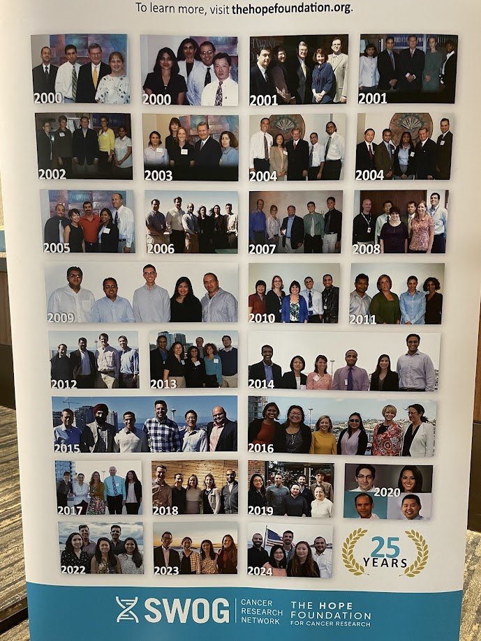 Sumanta K. Pal, MD, FASCO (@montypal) on Twitter photo Okay. This photo in the <a href="/SWOG/">SWOG Cancer Research Network</a> meeting lobby totally made my day! It's the 25th anniversary of the <a href="/SupportingSWOG/">The Hope Foundation for Cancer Research</a>-hosted #YITC. Check out all the amazing folks that have been thru the course since Day 1. I spy <a href="/neerajaiims/">Neeraj Agarwal, MD, FASCO</a>, <a href="/Parminder1699/">Parminder singh</a>, <a href="/JackWestMD/">H. Jack West, MD, FASCO</a>, <a href="/SyedAAhmad5/">Syed A. Ahmad</a>, <a href="/reshmajagsi/">Reshma Jagsi</a>, Okay. This photo in the <a href="/SWOG/">SWOG Cancer Research Network</a> meeting lobby totally made my day! It's the 25th anniversary of the <a href="/SupportingSWOG/">The Hope Foundation for Cancer Research</a>-hosted #YITC. Check out all the amazing folks that have been thru the course since Day 1. I spy <a href="/neerajaiims/">Neeraj Agarwal, MD, FASCO</a>, <a href="/Parminder1699/">Parminder singh</a>, <a href="/JackWestMD/">H. Jack West, MD, FASCO</a>, <a href="/SyedAAhmad5/">Syed A. Ahmad</a>, <a href="/reshmajagsi/">Reshma Jagsi</a>,