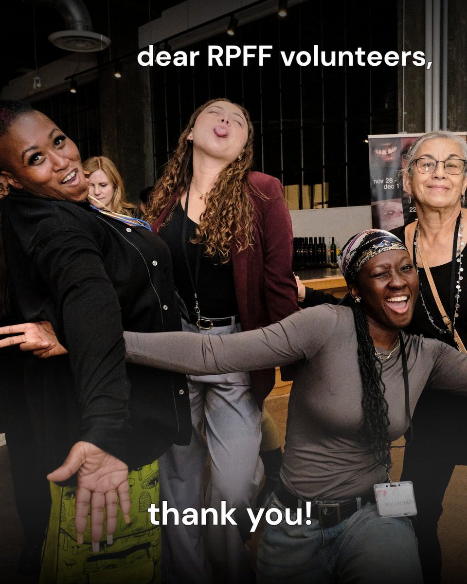 In celebration of National Volunteer Week, we want to extend a huge thank you to all our volunteers.

Our volunteers are the backbone of RPFF; our festival and community-centered programming would not exist without their time, dedication, and care!
