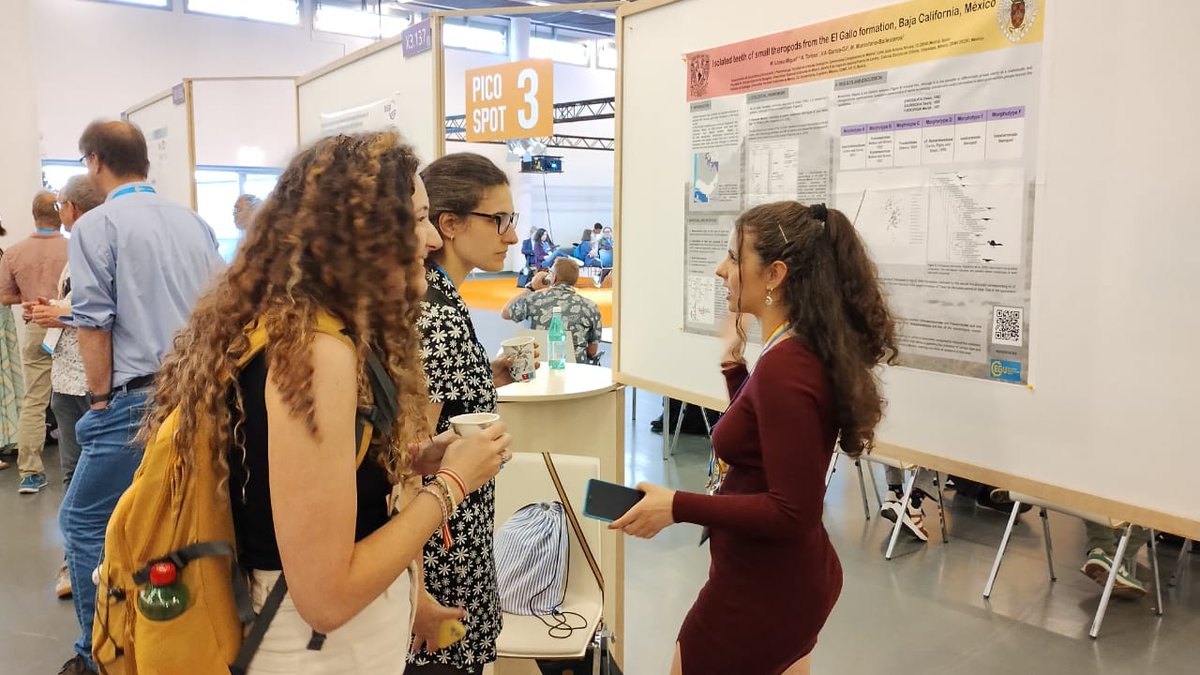 Hoy le ha tocado a <a href="/miresauruss/">Mire</a> defender su presentación sobre los dientes de dinosaurios terópodos del Cretácico superior de Baja California, México. Ha estado brillante y estoy muy orgullosa de ella. <a href="/UNAM_MX/">UNAM</a> <a href="/geologicasUCM/">Facultad de Ciencias Geológicas</a> <a href="/EuroGeosciences/">European Geosciences Union</a> #EGU25