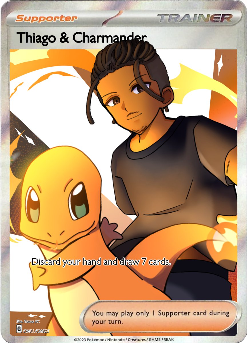 voltando a postar😎Desenhei um amigo meu com o charmander #Pokemon #fullart #desenho