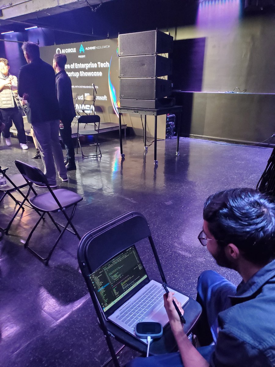 Last night at our event, this engineer was coding while everyone else was networking.