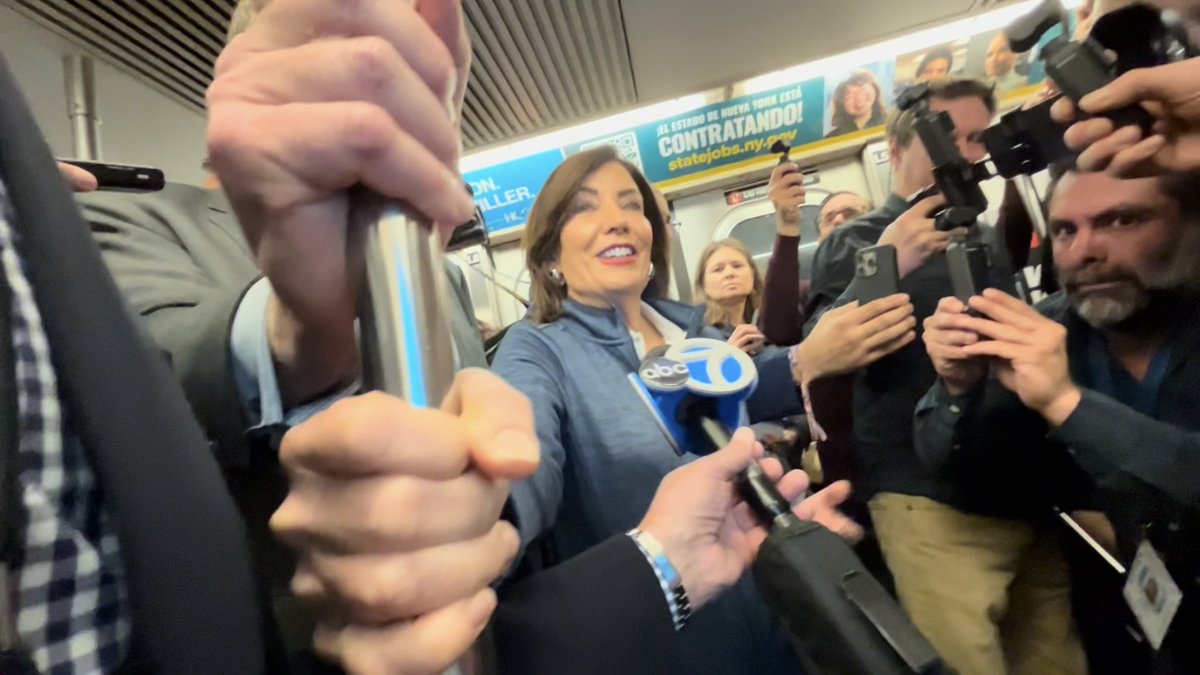 N. J. Burkett (@njburkett7) on Twitter photo We saw this man sprawled out, sleeping, while <a href="/GovKathyHochul/">Governor Kathy Hochul</a> was taking questions from reporters at the other end of the same @mta subway car.
Crime is down in the NYC transit system, but tackling the sense of disorder underground remains a struggle. <a href="/ABC7NY/">Eyewitness News</a> at 6 We saw this man sprawled out, sleeping, while <a href="/GovKathyHochul/">Governor Kathy Hochul</a> was taking questions from reporters at the other end of the same @mta subway car.
Crime is down in the NYC transit system, but tackling the sense of disorder underground remains a struggle. <a href="/ABC7NY/">Eyewitness News</a> at 6
