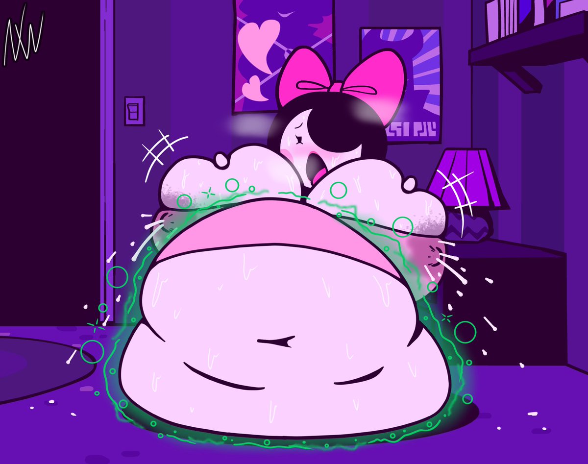 And yet another follow up.

Here we have Girl after pretty much fully digesting all those monsters from before.

It seems like they all mostly went to her tits.

Posted 1 month earlier on the P-site, link is in my bio!