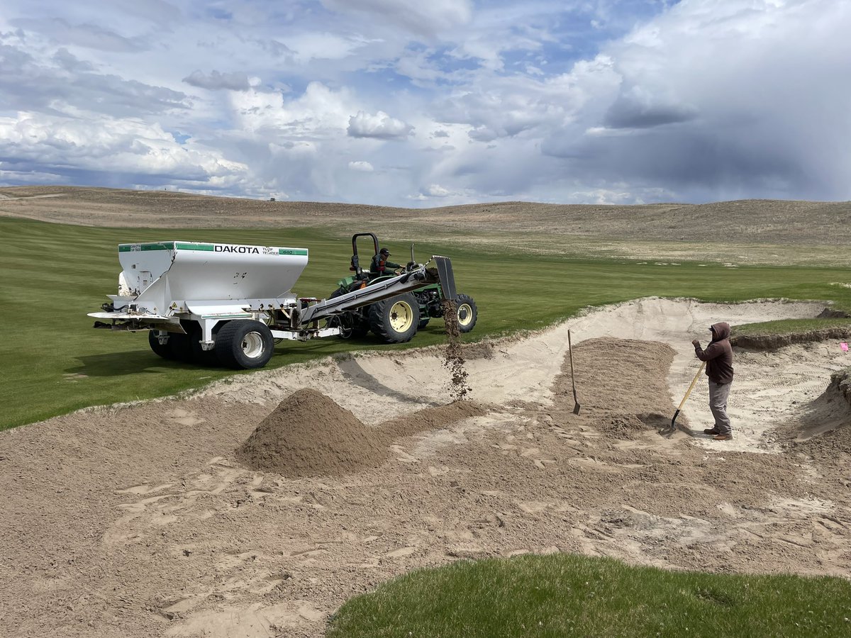 Big week of bunker shaping and adding sand.