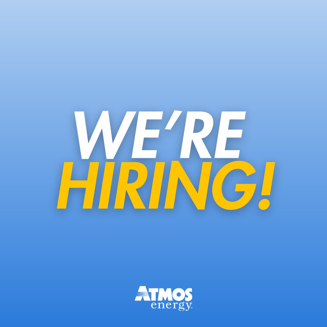 With a variety of openings across our service territory, from Kansas to Virginia, now is the perfect time to start your career at Atmos Energy. 
 
For more information on career opportunities at Atmos Energy visit: ow.ly/AVA450VLlrh.