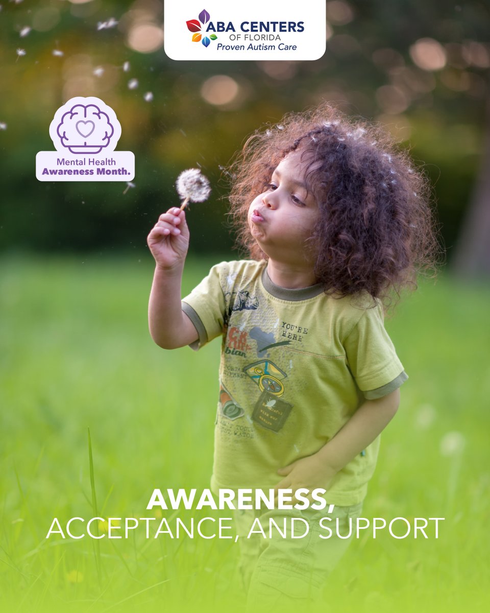 May is Mental Health Awareness Month! 🌟  

At ABA Centers of Florida, we recognize that developmental disorders and mental health conditions are different—but they often intersect. Individuals with developmental differences may be more vulnerable to mental health challenges.