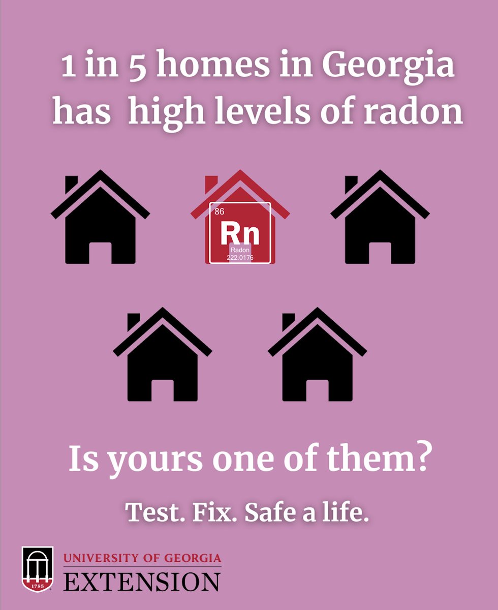 UGA_GreenWay's tweet photo. The only way to know if your home has radon is to test. get a test kit from https://t.co/sKRFzCJ3fm. #radon #lungcancer https://t.co/C3pbAYK86B