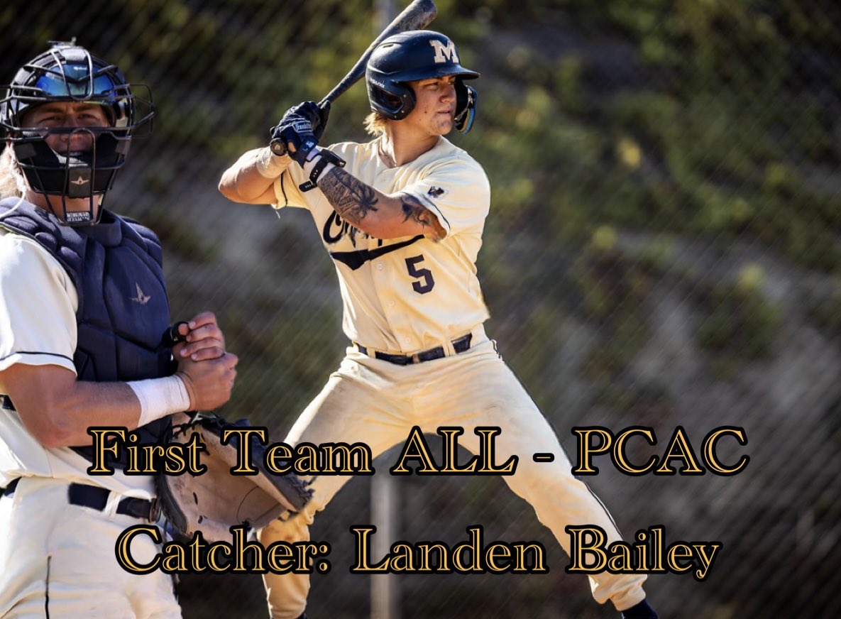 Congrats to Landen Bailey earning ALL-PCAC, Catcher 👏🏽