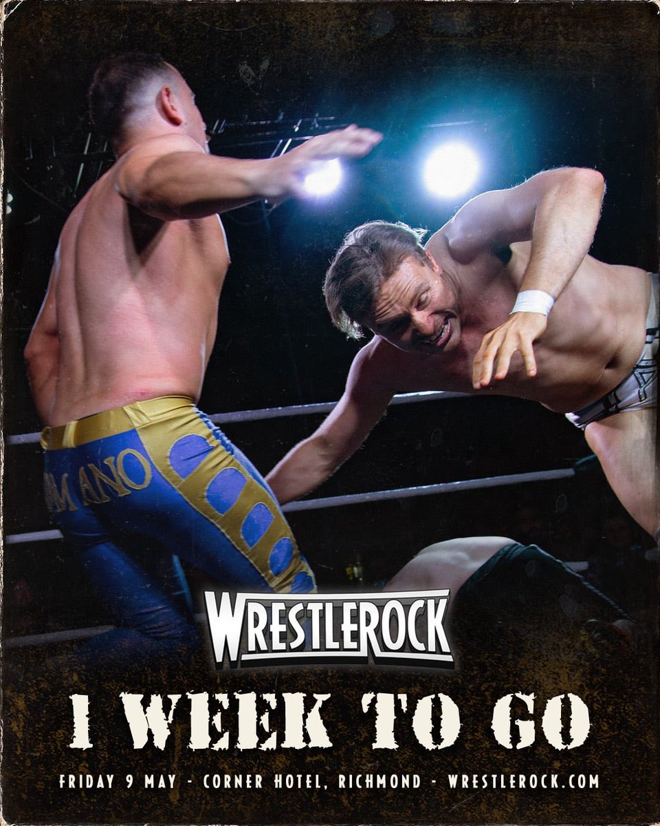 WRESTLEROCK (@wrestlerock) on Twitter photo ONE WEEK TO GO!
<a href="/LochyHendricks/">“The Aspirationalist” Lochy Hendricks</a> will be part of the KING OF THE CORNER SCRAMBLE, alongside Tyson Reed, Tarlee & JXT, at the Corner Hotel in Richmond on Friday May 9th, with The Chevaliers performing live!
🎟️ tinyurl.com/wr42tix
📸 <a href="/digital__beard/">Owen Jones</a> ONE WEEK TO GO!
<a href="/LochyHendricks/">“The Aspirationalist” Lochy Hendricks</a> will be part of the KING OF THE CORNER SCRAMBLE, alongside Tyson Reed, Tarlee & JXT, at the Corner Hotel in Richmond on Friday May 9th, with The Chevaliers performing live!
🎟️ tinyurl.com/wr42tix
📸 <a href="/digital__beard/">Owen Jones</a>