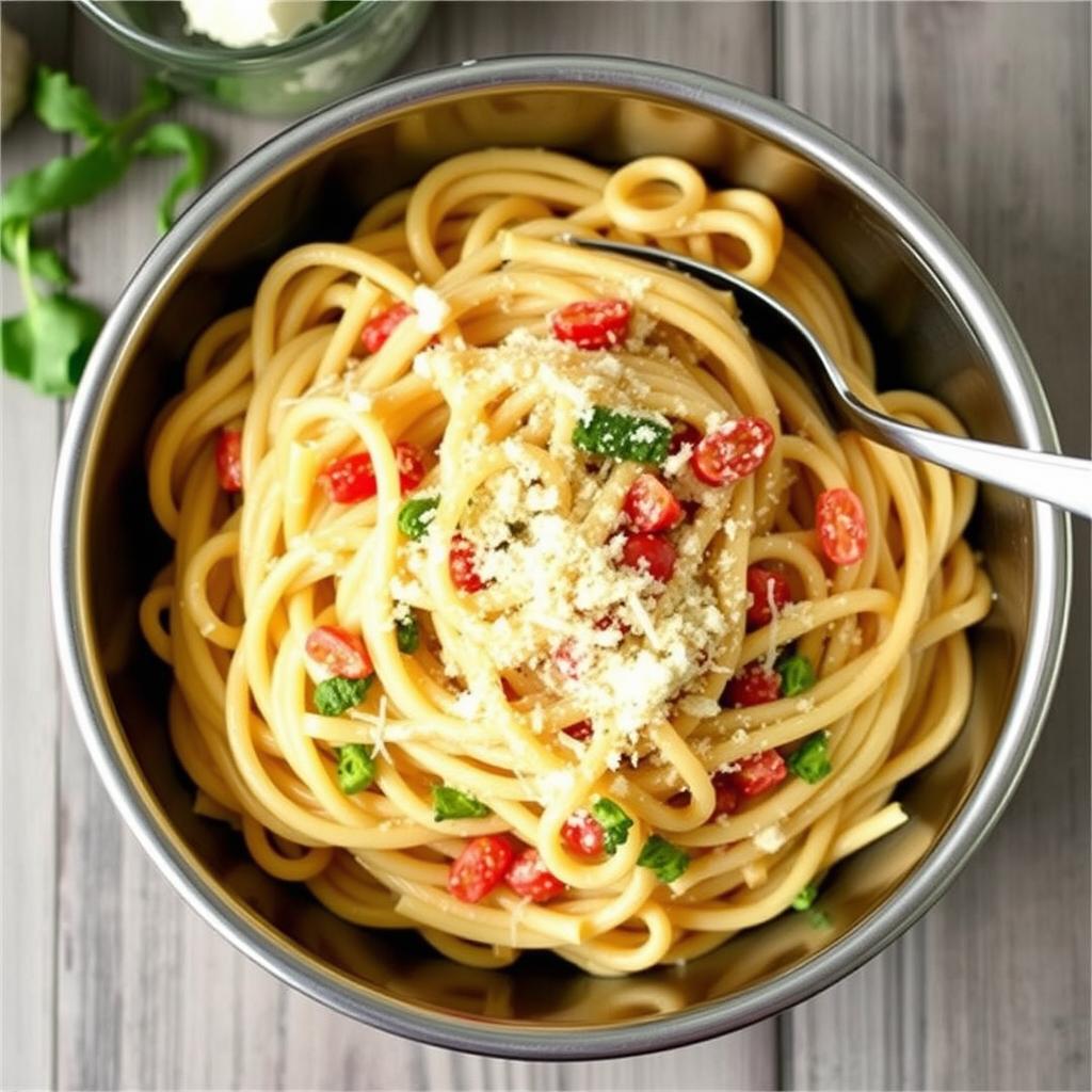 gourmetkitchngr's tweet image. One-Pot Garlic Parmesan Pasta
Dinner in 20! Simmer pasta, broth, garlic, and cream in one pot. Stir in parmesan until silky.

 Find must-have cookware at GourmetKitchenGear.com

#OnePotWonder #QuickDinnerFix #PastaNight #KitchenEssentials #GourmetKitchenGear