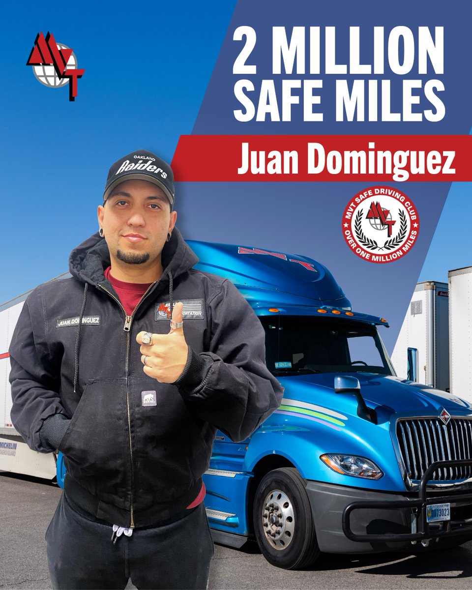 MVTServices's tweet image. Huge shoutout to our #MillionMileClub drivers!
Alejandro Marquez &amp;amp; Florentino Urueta hit 1M miles, Juan Dominguez reached 2M, and Martin Lozoya achieved an amazing 3M safe miles!
Your dedication keeps MVT moving — thank you!

#MVTStrong #DriverAppreciation #RoadWarriors