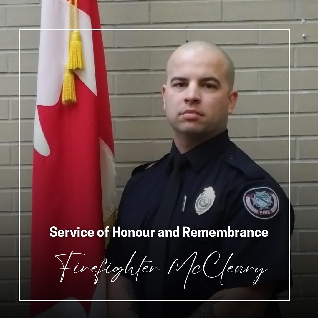 A Service of Honour and Remembrance for Firefighter Brayden McCleary will be held on Saturday, May 3, 2025, at 1:00 PM at Harcourt Memorial United Church (87 Dean Ave, Guelph), followed by a reception.
