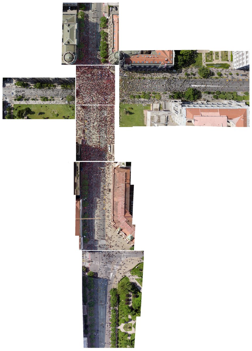 Ukupan broj ljudi premašuje 18.000 kada se u obzir uzmu i učesnici protesta koji su se nalazili ispod nadstrešnice u Nemanjinoj ulici, kao i nekoliko stotina onih koji su ostali izvan granica korišćenih snimaka.