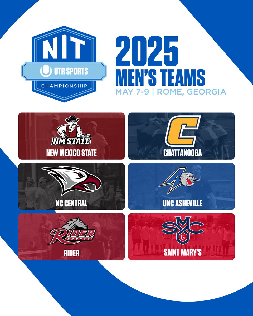 NIT BOUND ✈️💪

Introducing the 6 men’s college teams competing for the 2025 UTR Sports #NITChampionship! 🏆