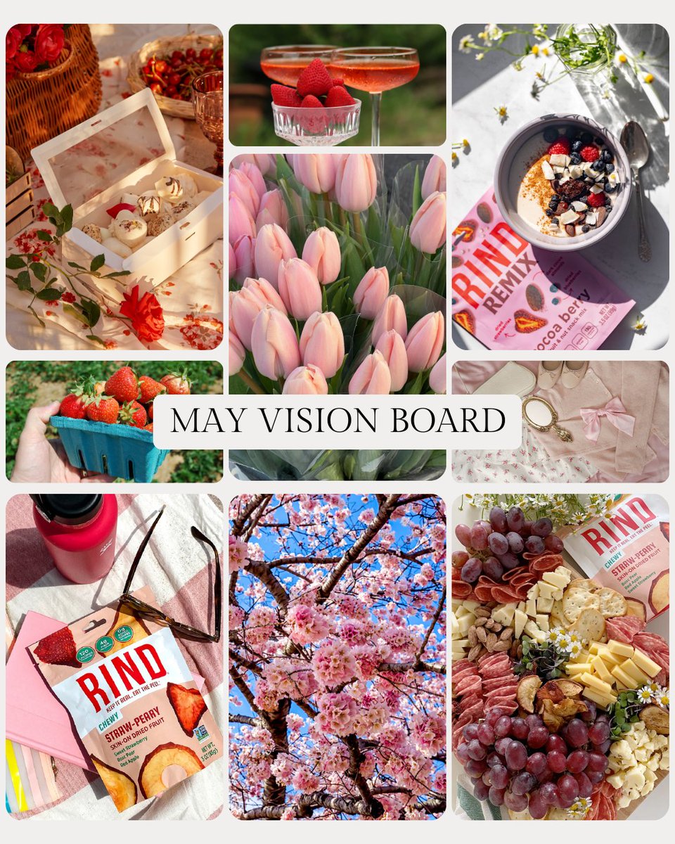 🍓 May Mood: berry sweet, extra juicy, and living life in full color.
Manifesting snack breaks &amp; strawberry dreams all month long 💅

#rindsnacks #strawberrymonth #visionboard #may #strawberry
