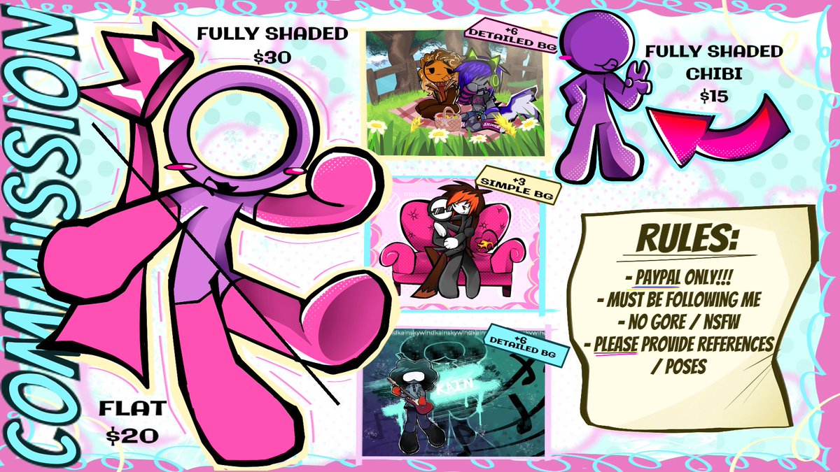 Primpinkk's tweet image. NEW COMM SHEEET!!!!!!!