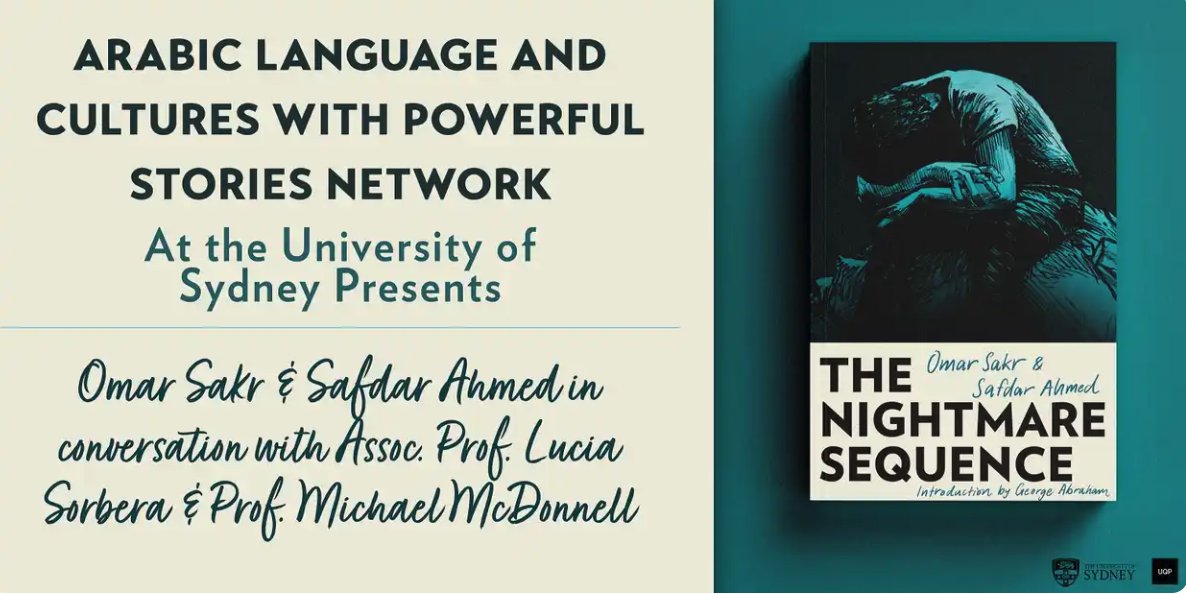 usyd_humanities (@usydsoh) on Twitter photo Upcoming Powerful Stories Network event!
Wed, 7 May, 6pm - 7pm AEST
Omar Sakr and Safdar Ahmed in conversation with Lucia Sorbera (SLC) and MiKe McDonnell (History)
events.humanitix.com/arabic-languag…
<a href="/HstyMattersSyd/">Michael McDonnell</a> <a href="/ArtSS_Sydney/">Faculty of Arts and Social Sciences</a> Upcoming Powerful Stories Network event!
Wed, 7 May, 6pm - 7pm AEST
Omar Sakr and Safdar Ahmed in conversation with Lucia Sorbera (SLC) and MiKe McDonnell (History)
events.humanitix.com/arabic-languag…
<a href="/HstyMattersSyd/">Michael McDonnell</a> <a href="/ArtSS_Sydney/">Faculty of Arts and Social Sciences</a>