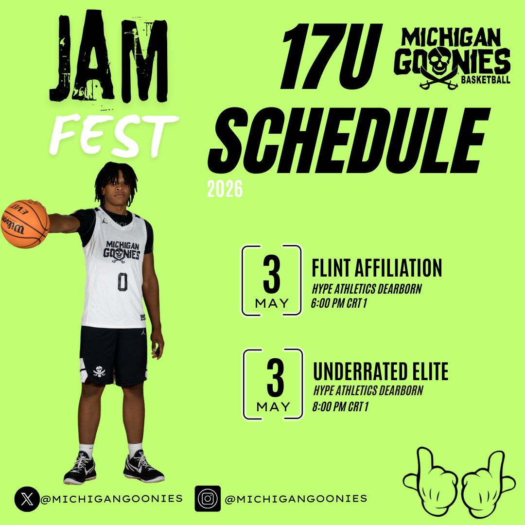 Michigan Goonies AAU (@michigangoonies) on Twitter photo The guys head to Dearborn this weekend for the Michigan warriors jam fest! Come check us out 🤘🏴☠️ #GoonieNation <a href="/coach_lumbo/">Coach Lumbo</a> <a href="/coachrush222/">Coachrush222</a> <a href="/Devbuckets/">Devin Goodwyn</a> <a href="/razorray33/">RayGotGame</a> <a href="/HankampScott/">Scott Hankamp</a> The guys head to Dearborn this weekend for the Michigan warriors jam fest! Come check us out 🤘🏴☠️ #GoonieNation <a href="/coach_lumbo/">Coach Lumbo</a> <a href="/coachrush222/">Coachrush222</a> <a href="/Devbuckets/">Devin Goodwyn</a> <a href="/razorray33/">RayGotGame</a> <a href="/HankampScott/">Scott Hankamp</a>