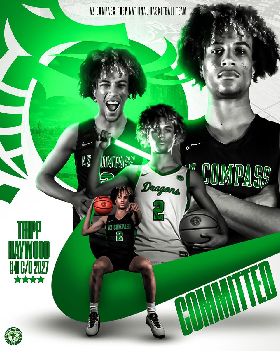 AZCompass_Prep's tweet photo. AZ Compass would like to welcome the No. 41 player in the c/o 2027, 4⭐️ 6’4” G Tripp Haywood! 🐉💚 https://t.co/ylVCMfdeBw