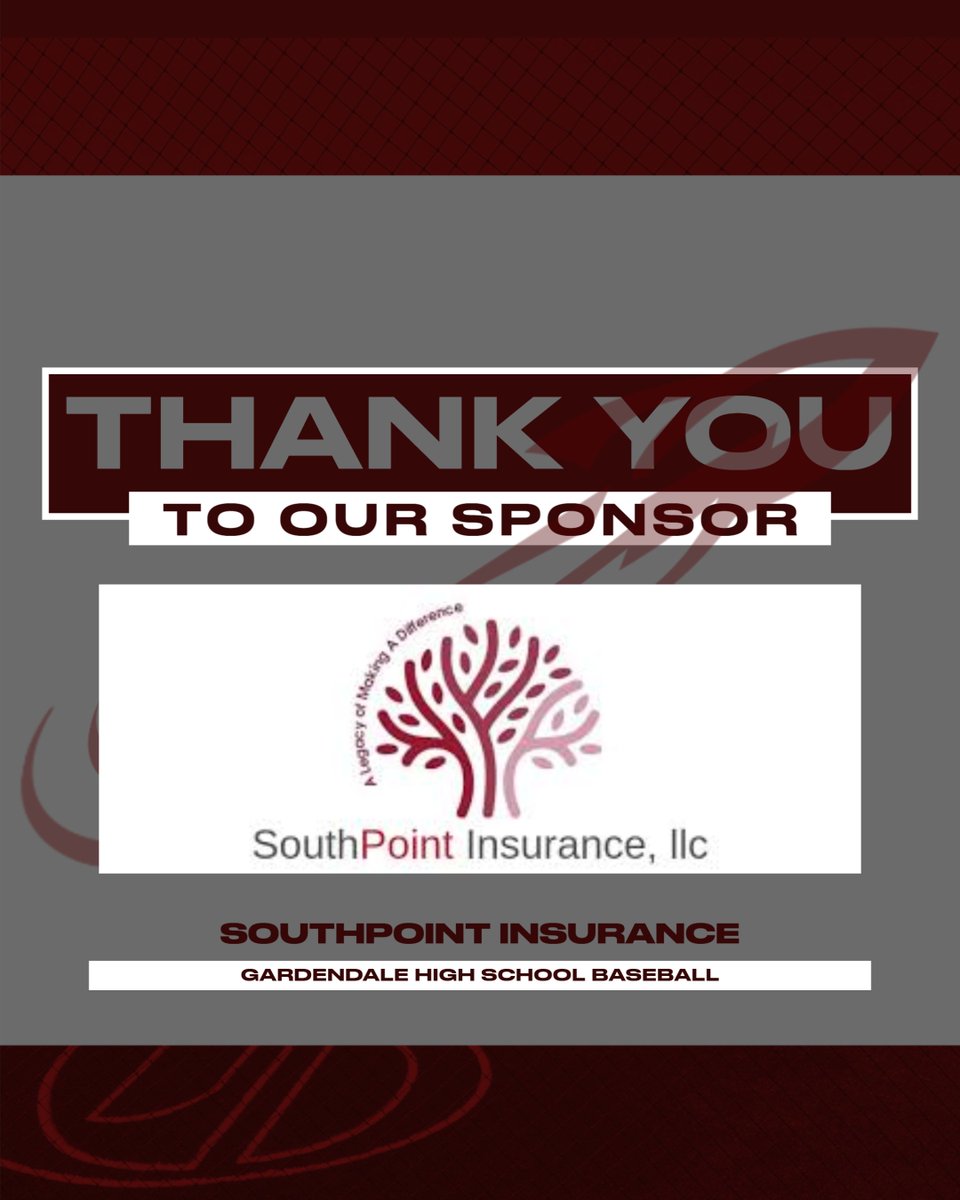 Thank you, SouthPoint Insurance, for your support of Gardendale Baseball!