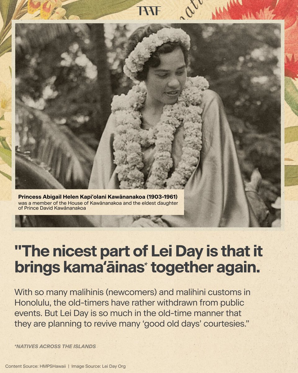 Happy Lei Day! A tradition born in 1928, Lei Day celebrates the Hawaiian custom of making and wearing leis—a sign of love, friendship, and aloha spirit. Swipe to learn more about the holiday, and let us know how you're celebrating below!