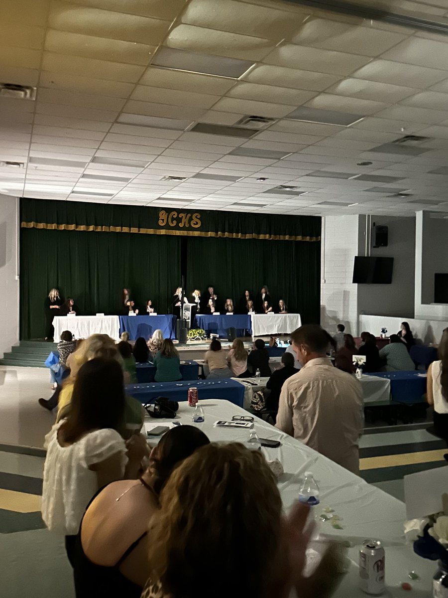 HOSA banquet with a power outage. They kept going just like they will in their future careers of medicine. Impressive. #BelieveInGC