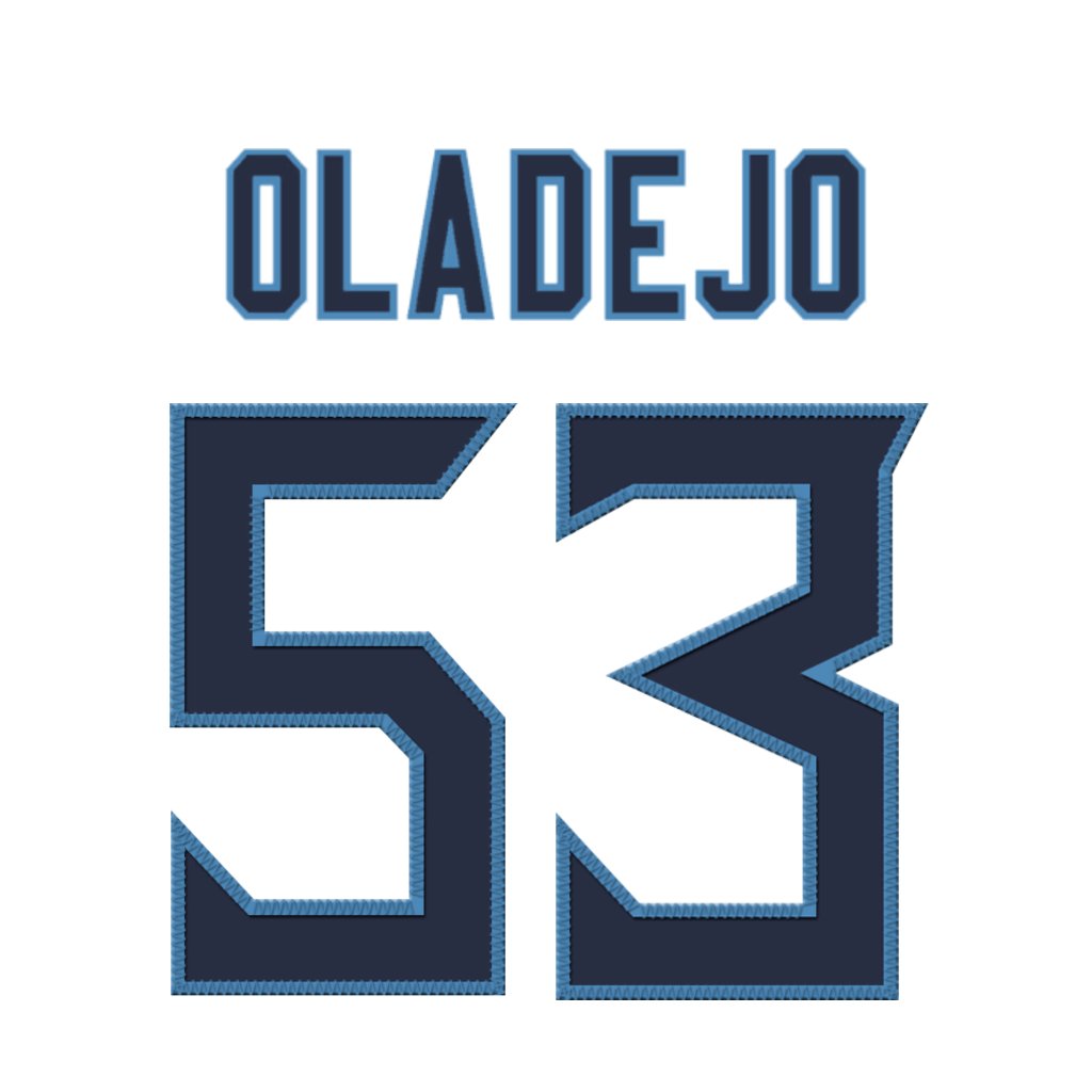 Tennessee Titans ED Oluwafemi Oladejo (<a href="/femigokrazy/">Oluwafemi Oladejo</a>) is wearing number 53. Last assigned to Curtis Bolton. #TitanUp