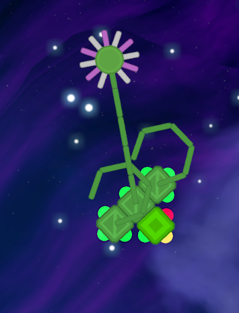 Icetheicebear's tweet photo. Took a bit of a break but back working on my spaceship game.

Plant faction, weak and slow, but have lots of spread shots and is devastating in vast number.

#Unity #gamedevs https://t.co/AeSx3c30Xl